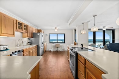 Open kitchen with ocean views