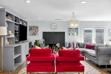 Formal living room with gas fireplace