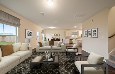 Spacious gathering with large windows