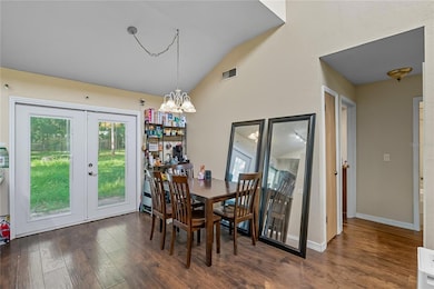 French doors to your spacious back yard.