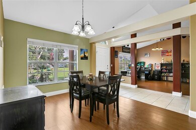 Inside is a bright, open floor plan with vaulted c