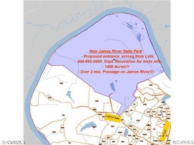 Exterior Front - Lot is across from 1400 acre James River state park.