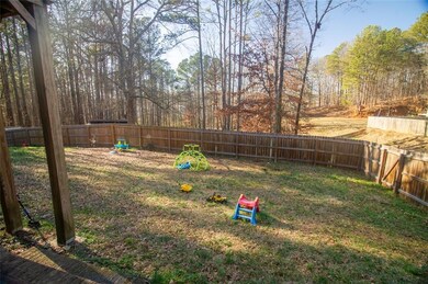fenced back yard