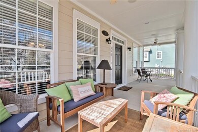 Deep, spacious rocking-chair front porch with bead