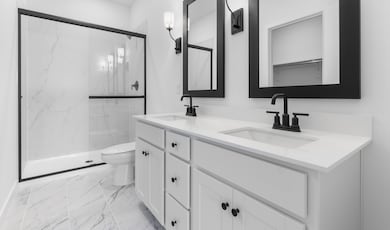 Primary bath with dual sinks