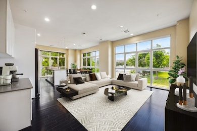 Virtually staged. Lush views of the tree lined str