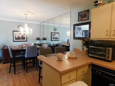 Looking into the dining area from the kitchen