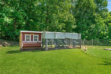 over EZ chicken coop with walk in run. enough for 15 chickens.