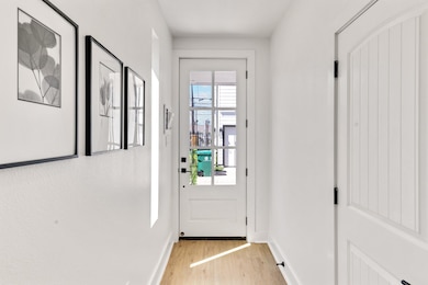 Step into this modern home through a sleek and inv