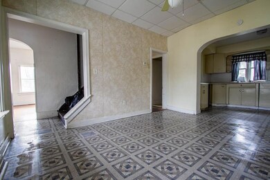 Floors were wet from cleaning.