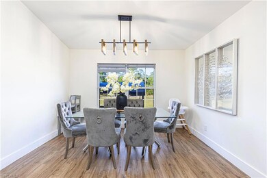 Dining room with light wood-type flooring