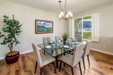 This large dining area could accommodate a table f
