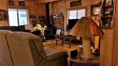 great room looking at pellet stove