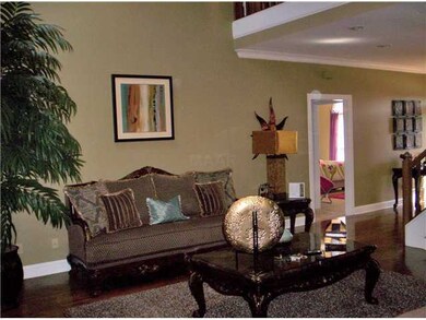 Lovely livingroom  with tray ceiling and sky light
