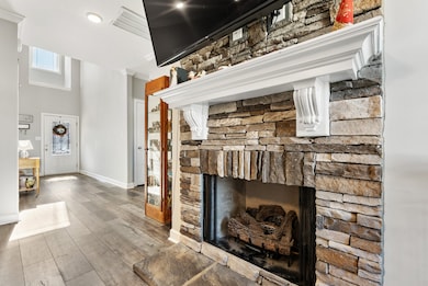 Stacked stone mantel creates a gorgeous focal point to your living room.  561 Tacoma Dr Clarksville TN 37043