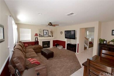 Spacious family room with a cozy fireplace