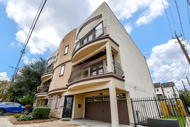 Modern three-story townhouse with a unique curved