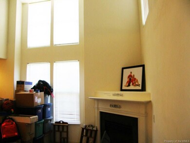 Light bright two story living room.