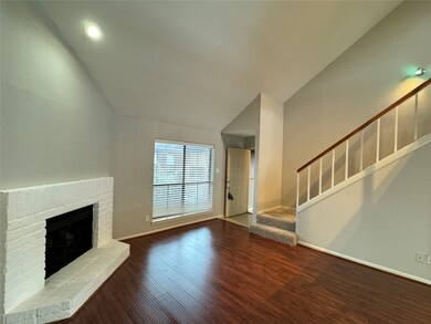 Reverse view of living room and entrance, stairs l