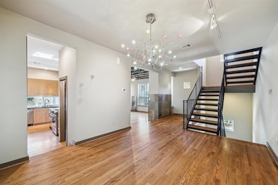 This modern home features an open layout with hard