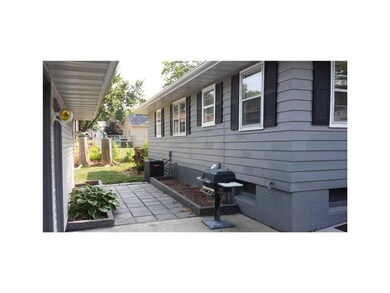 Patio. Small patio with gas fireplace