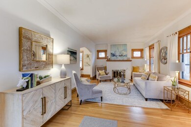 Living room with fireplace