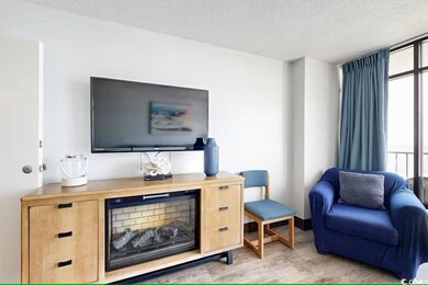 Living room featuring light hardwood / wood-style 