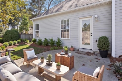View of patio with outdoor lounge area