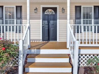 LOVELY FULL FRONT PORCH, FRESHLY PAINTED.