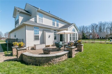 The custom stone patio is the perfect spot for out