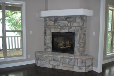 Native stone gas fireplace