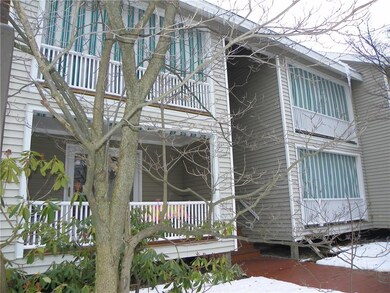 Winter view of first floor porch.