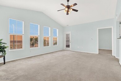 Airy living room with vaulted ceiling