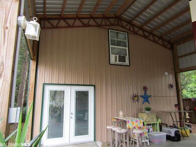 Metal building with full bath.