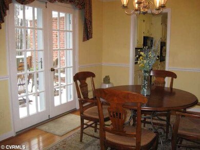 Dining Room - Hardwood floors, chandelier, French 
