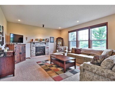 Upon entering the front door, great room and firep