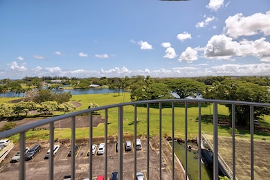 View from primary bedroom lanai looking straight out across the park