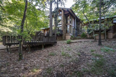 Home sits on a hill overlooking the lake.