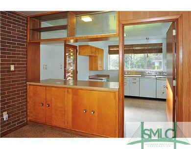 Kitchen. Original GE 1956 Levittown Model cabinets