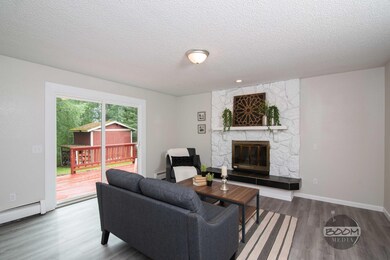 Family room with slider to back yard