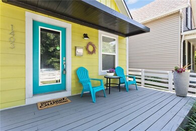 Enjoy your front porch in the relaxing shade of the contemporary awning.