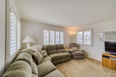 View of carpeted living area