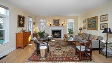 This Living Room is 17' x 17', with wood burning M