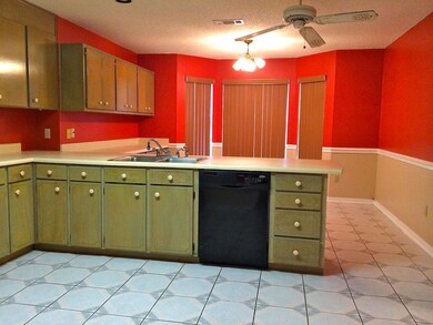View of the kitchen from living room door