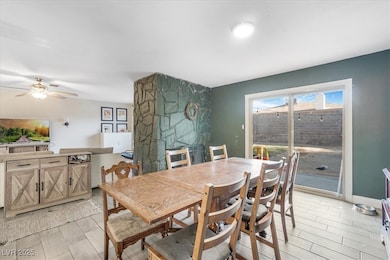 Dining space featuring light wood-style floors