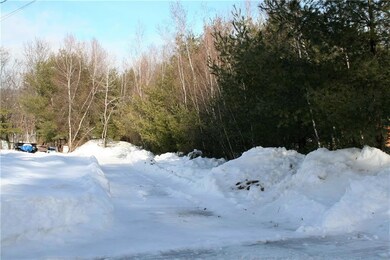 Winter view of ROW to lot on right