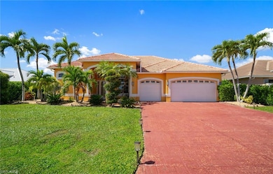 Mediterranean / spanish-style house featuring a garage, a front yard, stucco siding, driveway, and a tile roof