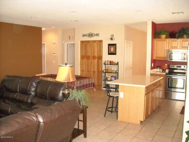 Kitchen and family room