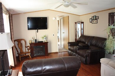 Cozy living room with deck access