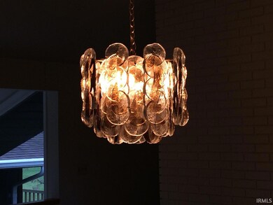 Chandelier in dining room